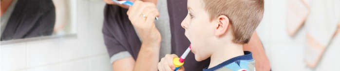 a person brushing the teeth